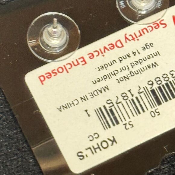 Apt. 9 Silver Crystal Flower Stud Earrings 1/2 inch - Picture 6 of 6